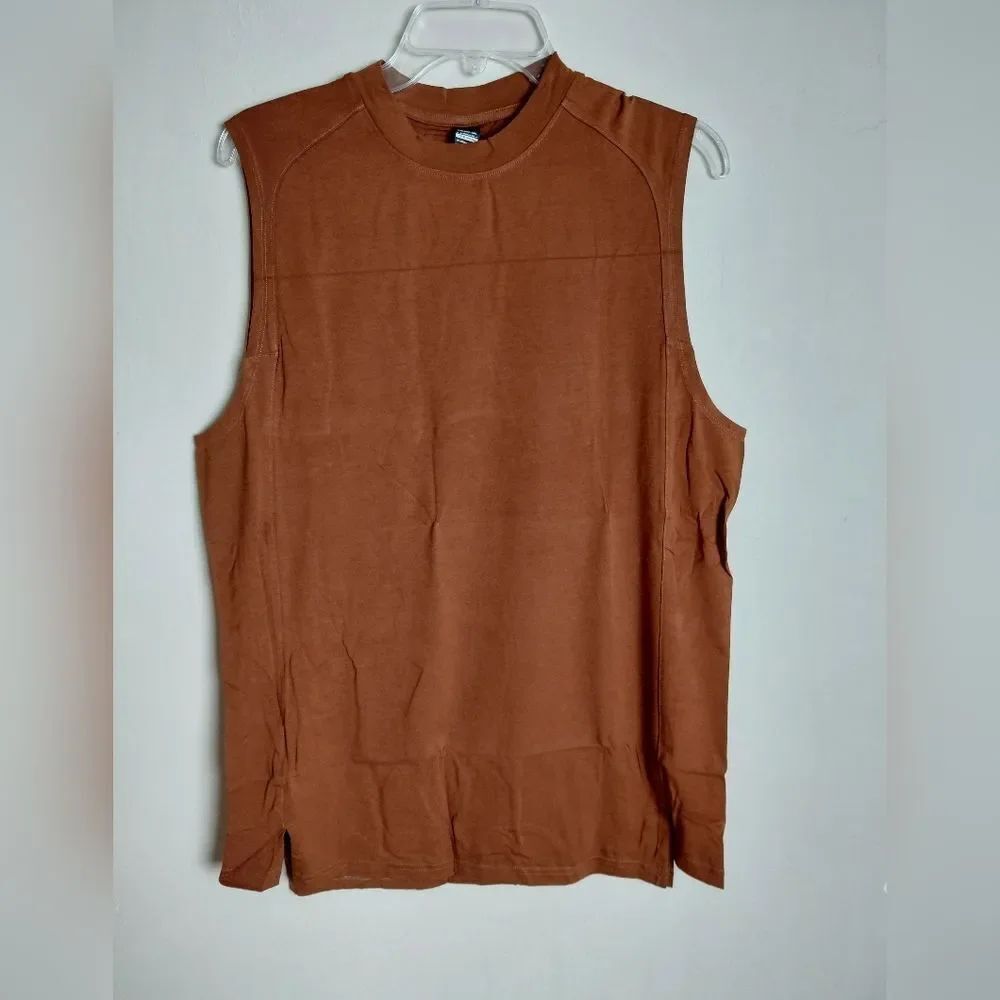 Alphalete Men's Premium Stepped Hem Tank - Mahogany
